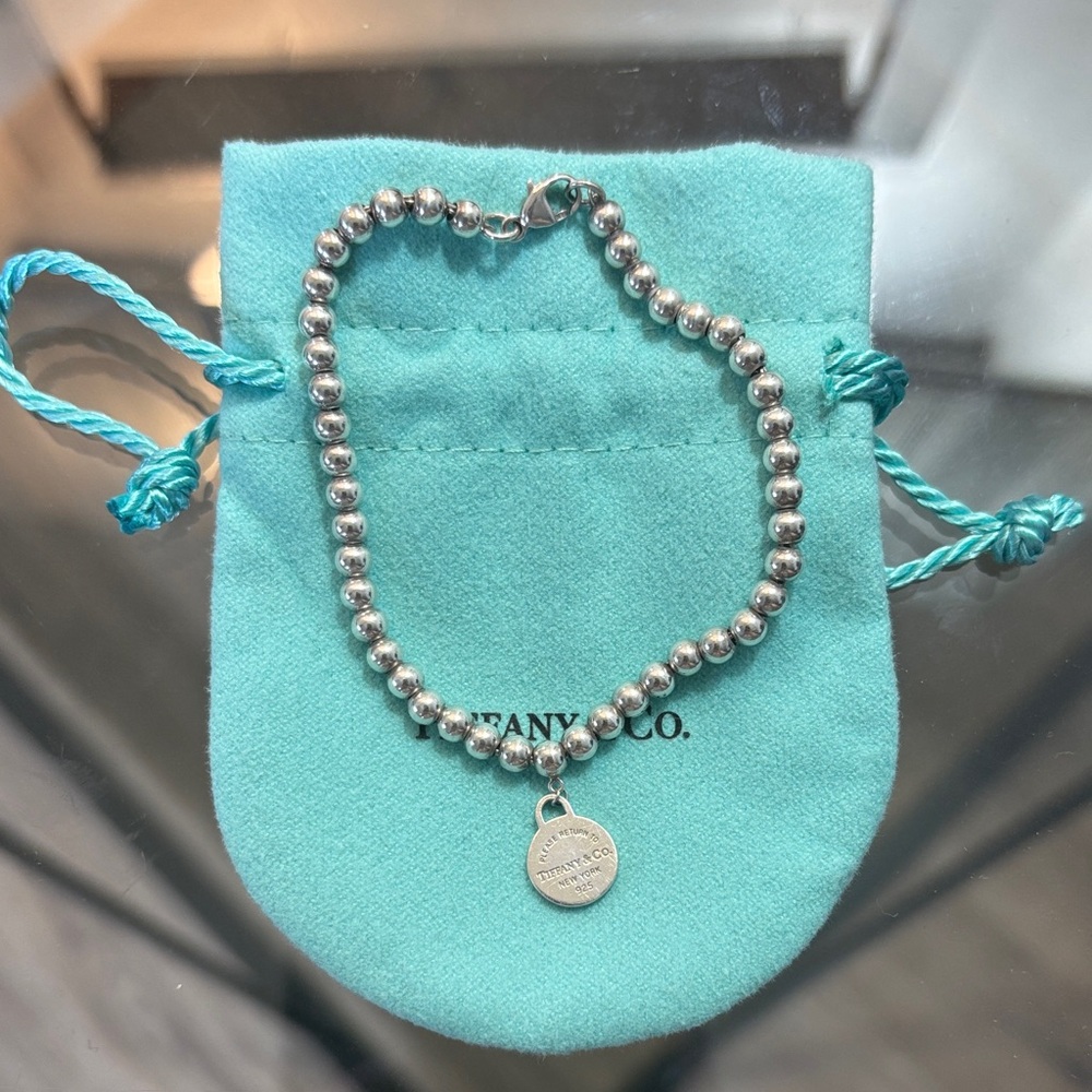 Tiffany & Co. Sterling Silver Return to Tiffany Bead Mini Circle Tag Bracelet